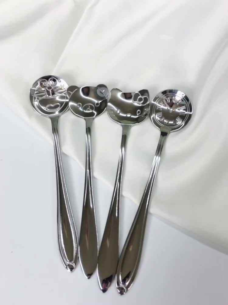 Cartoon Spoon Stainless Steel Tasting Spoons Coffee Stirring Funny