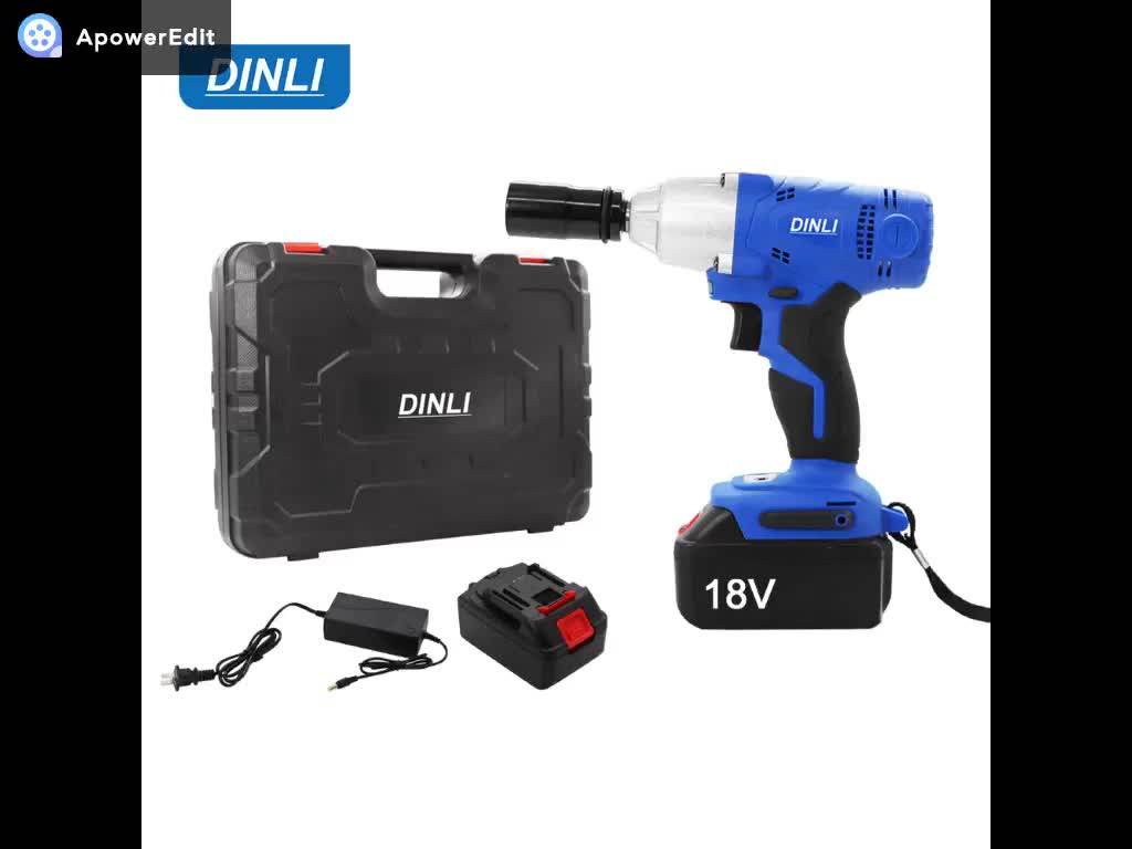 Dinli Factory Price 300nm Electric Cordless Impact Wrench With Led