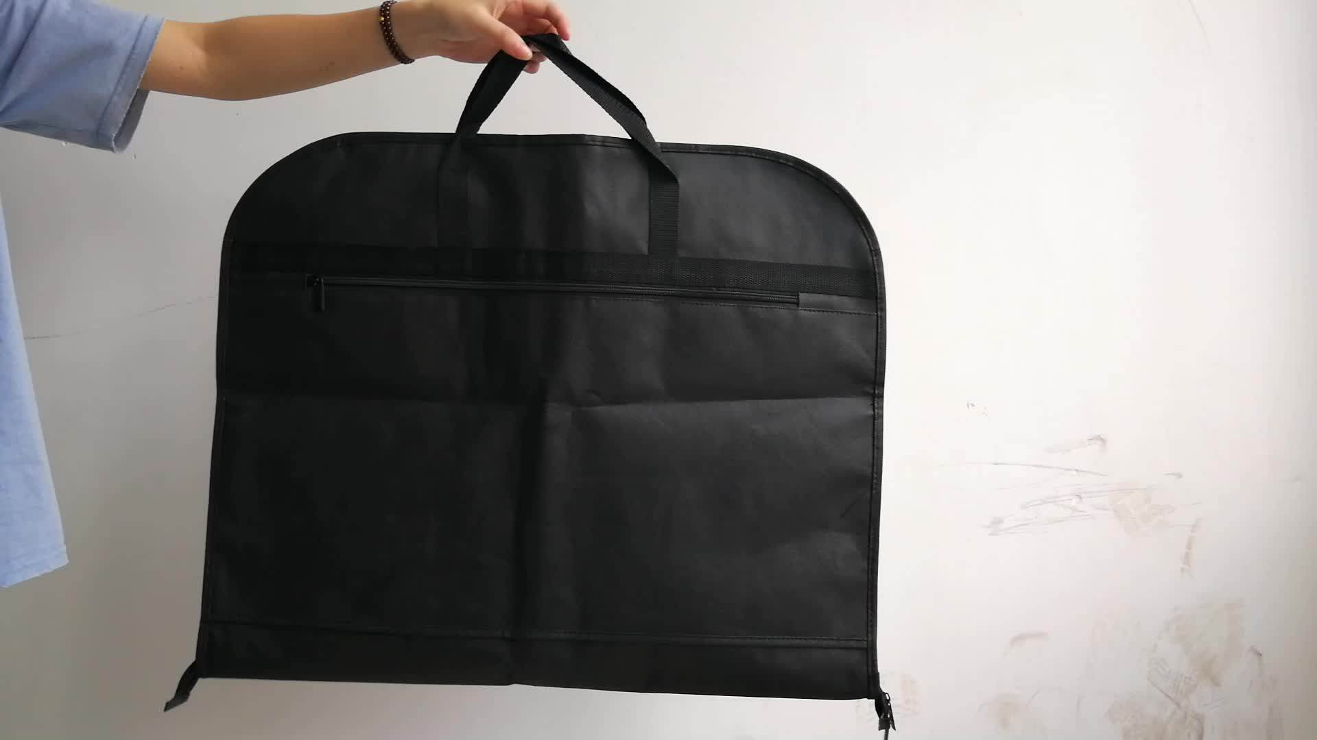 Zip Wholesale Foldable Non Woven Clothes Garment Suit Coat Dust Cover