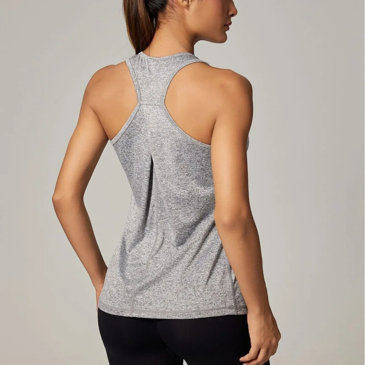 Summer European and American New Solid Color Sleeveless Yoga Top Sports Vest Women's Running Quick-drying Fitness Clothes T-shirt