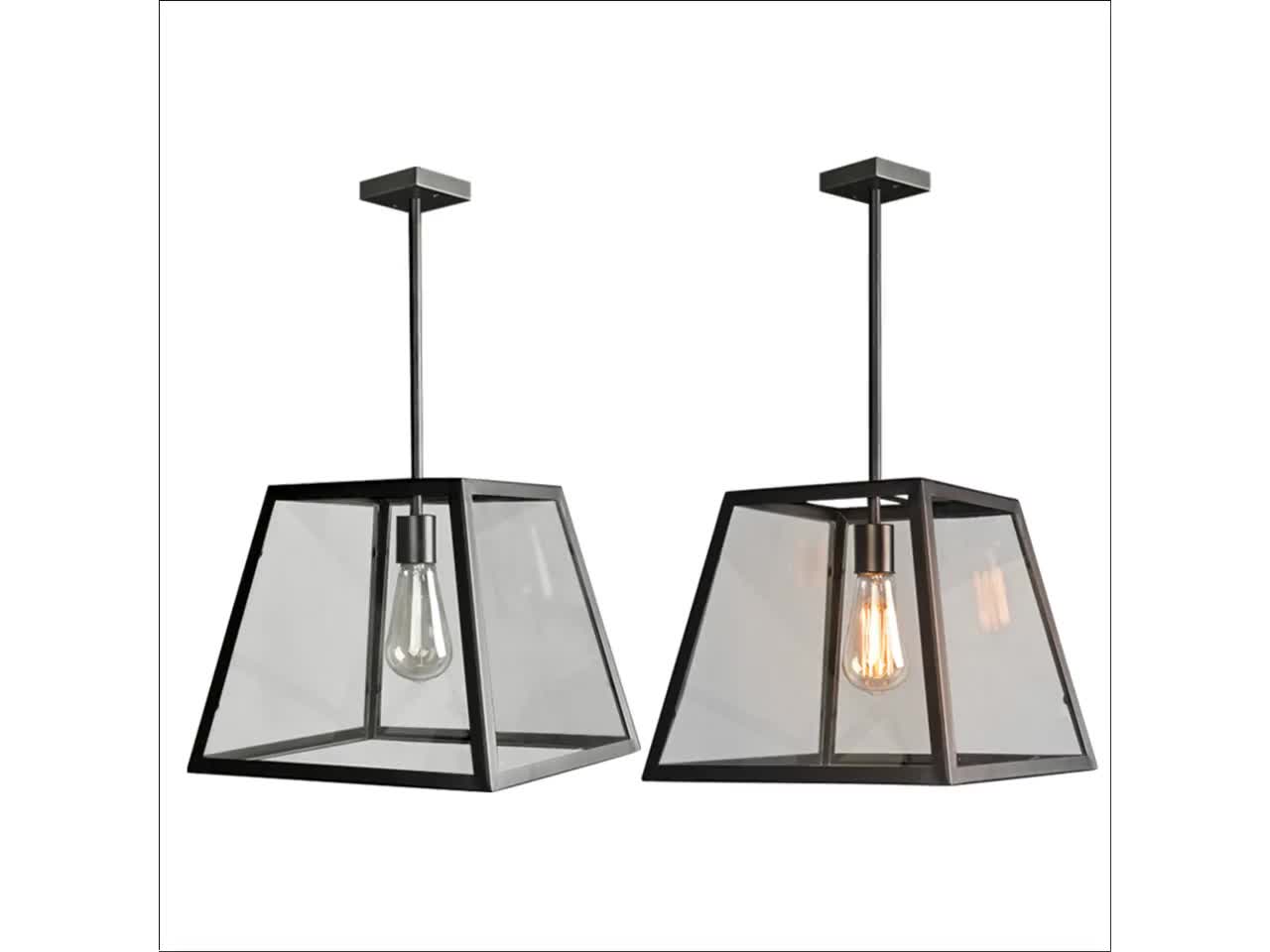 Rectangular Glass Chandelier Industrial Glass Box Pendant Lamp Buy