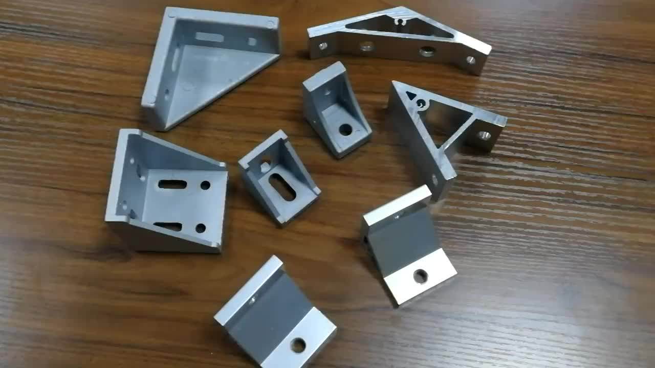 Aluminium Profile Accessories Corner Joint Connectors Black Anodized