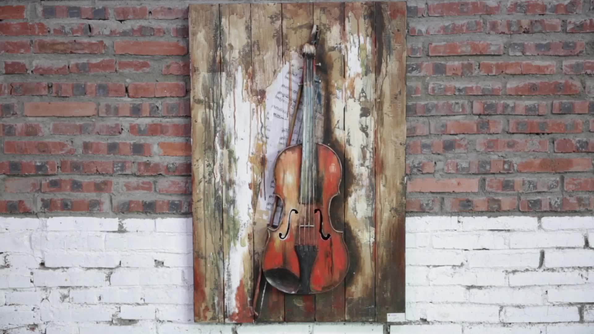 Wholesale Solid Galvanized Metal Base Modern 3d Guitar Sculpture Wall