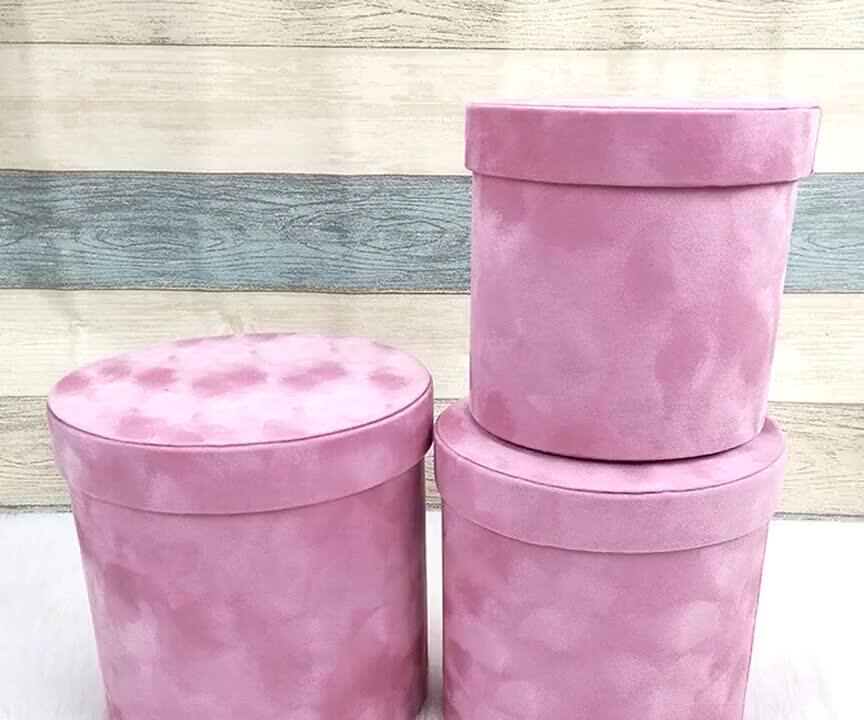 Wholesale Hat Round Suede Velvet Round Rose Flower Box Buy Velvet