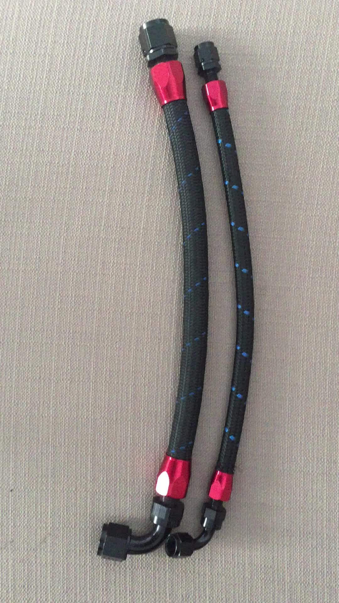 An8 8an An8 Sae J1532 Black Nylon Stainless Steel Braided Fuel Oil