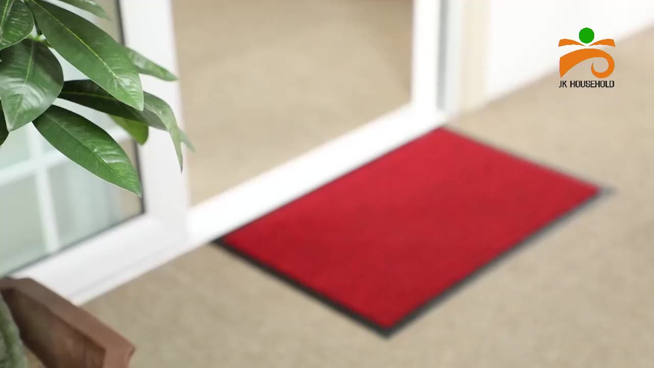 Double Ribbed Striped Mats Entrance Pvc Floor Mat Polyester Door Mat