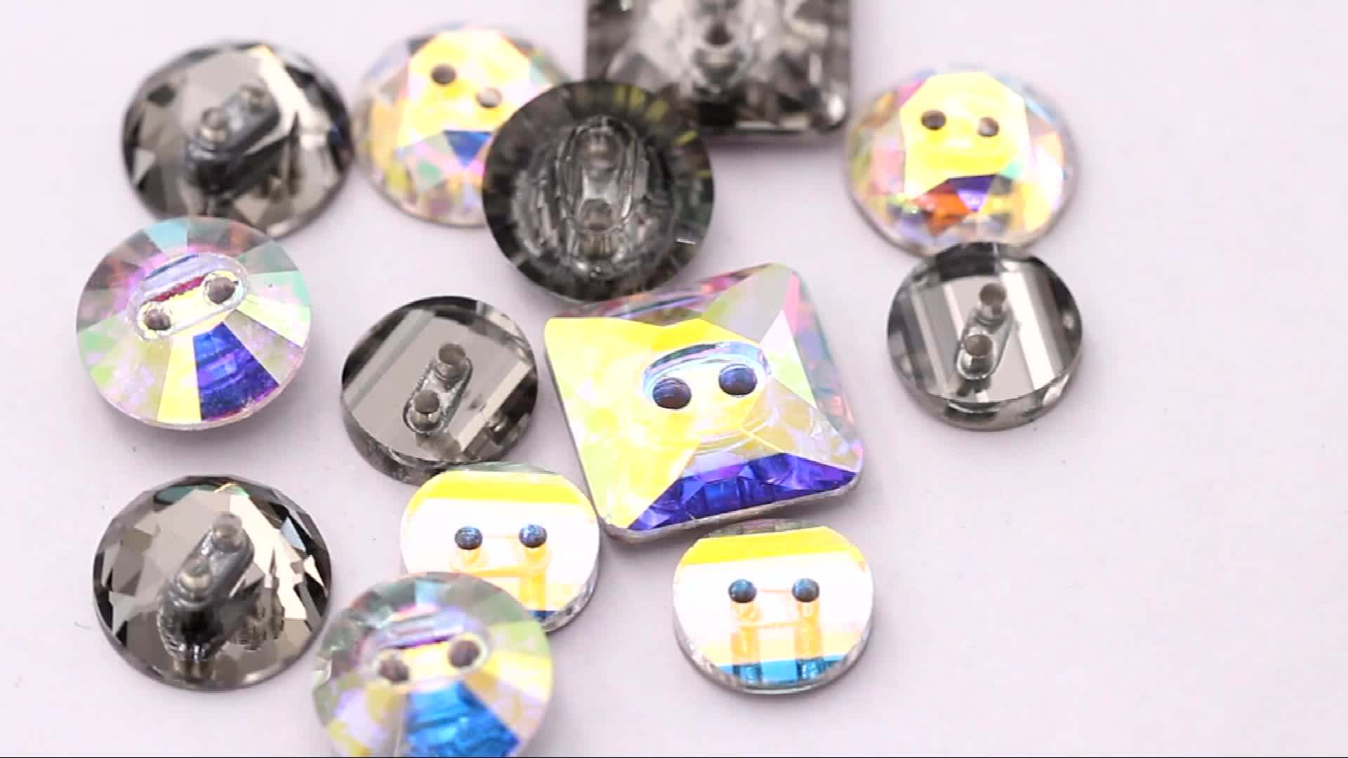 Unique Design Fancy Crystal Buttons Flatback Sew On Stone For Cloth