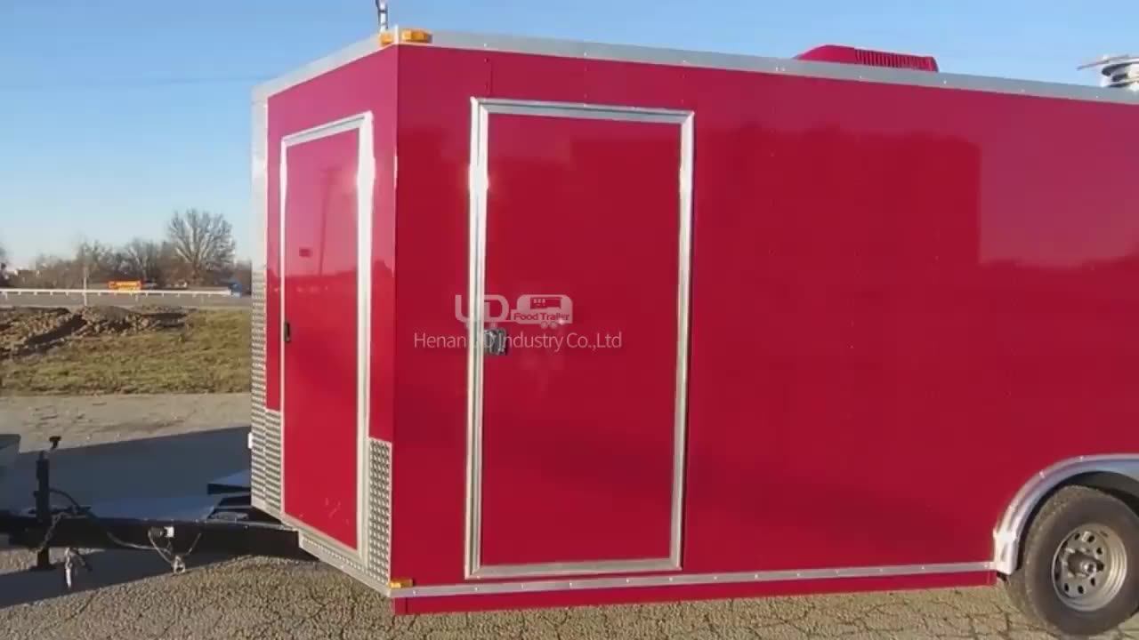 Mobile Cafe Trailer Ice Cream Carts Stainless Steel Catering Concession