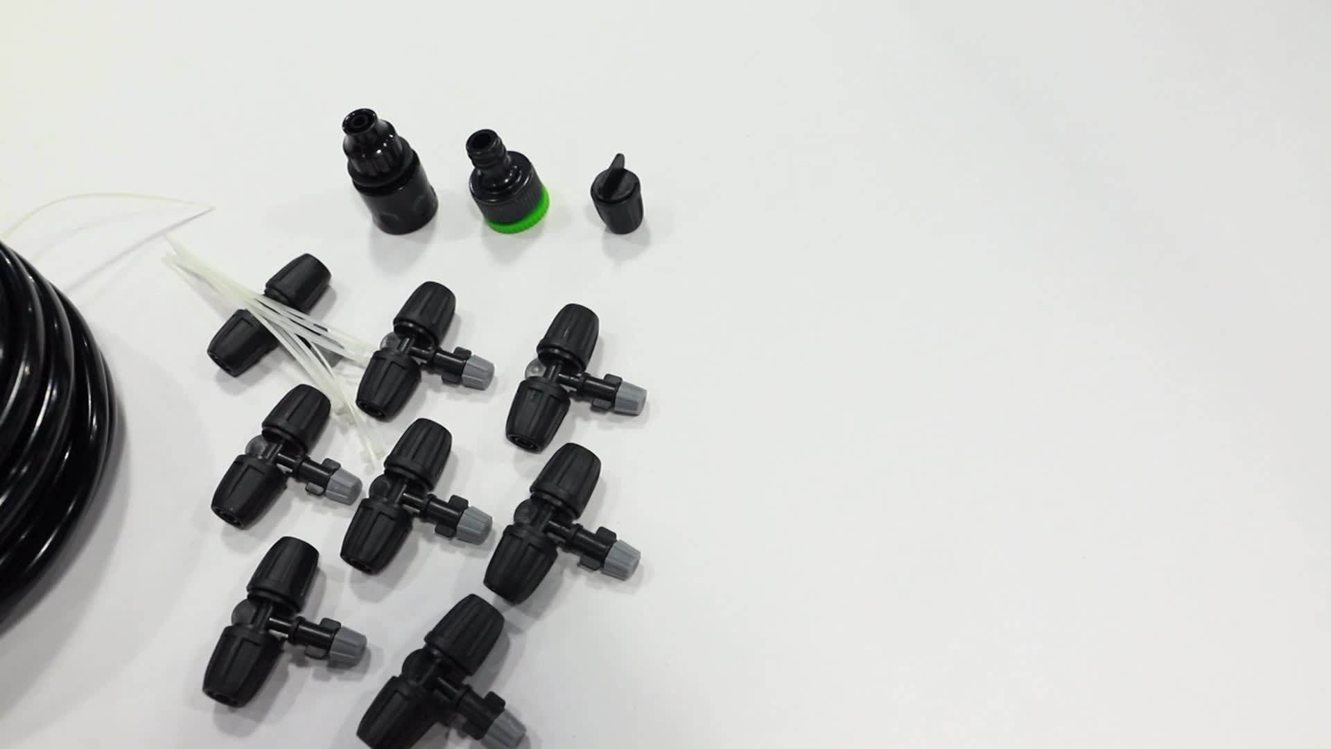15m Water Misting System Garden Diy Mist Kits With 8 Nozzles For