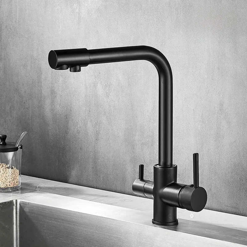 all-bronze three-in-one water faucet Sanwater kitchen kitchen pure water direct drinking cold and cold water purifier water faucet