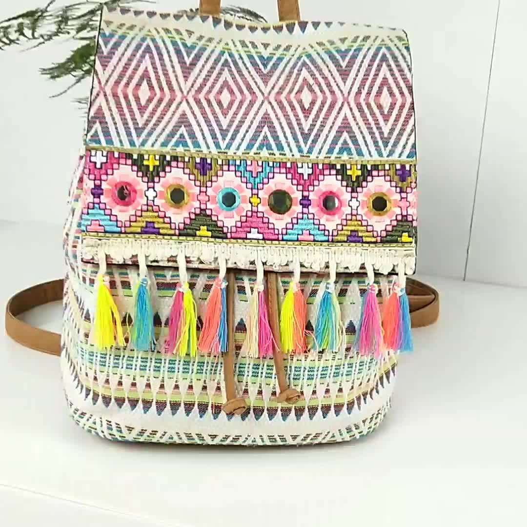 Bohemian Backpack Cotton Bags Wholesale Vintage Style Women Boho/ethnic