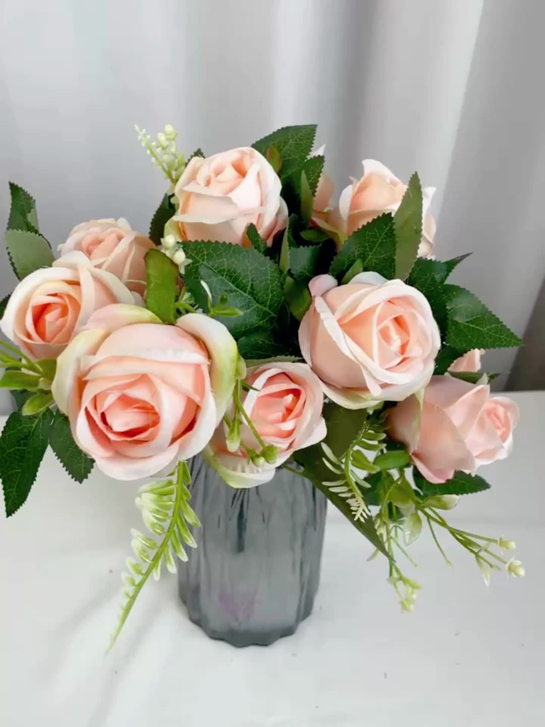 Factory Direct Wholesale Wall Meihai 12head Gold Silk Bud Wedding