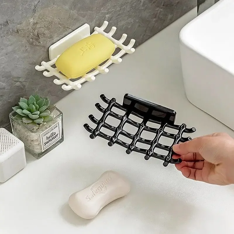 Soap Box Wall-mounted Draining Rack Household Non-perforated Bathroom New Style Soap Box Hook