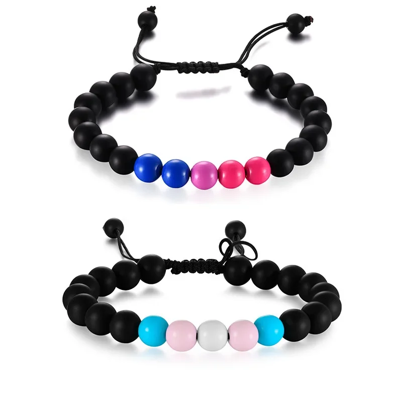 Agate acrylic beaded bracelet for men and women