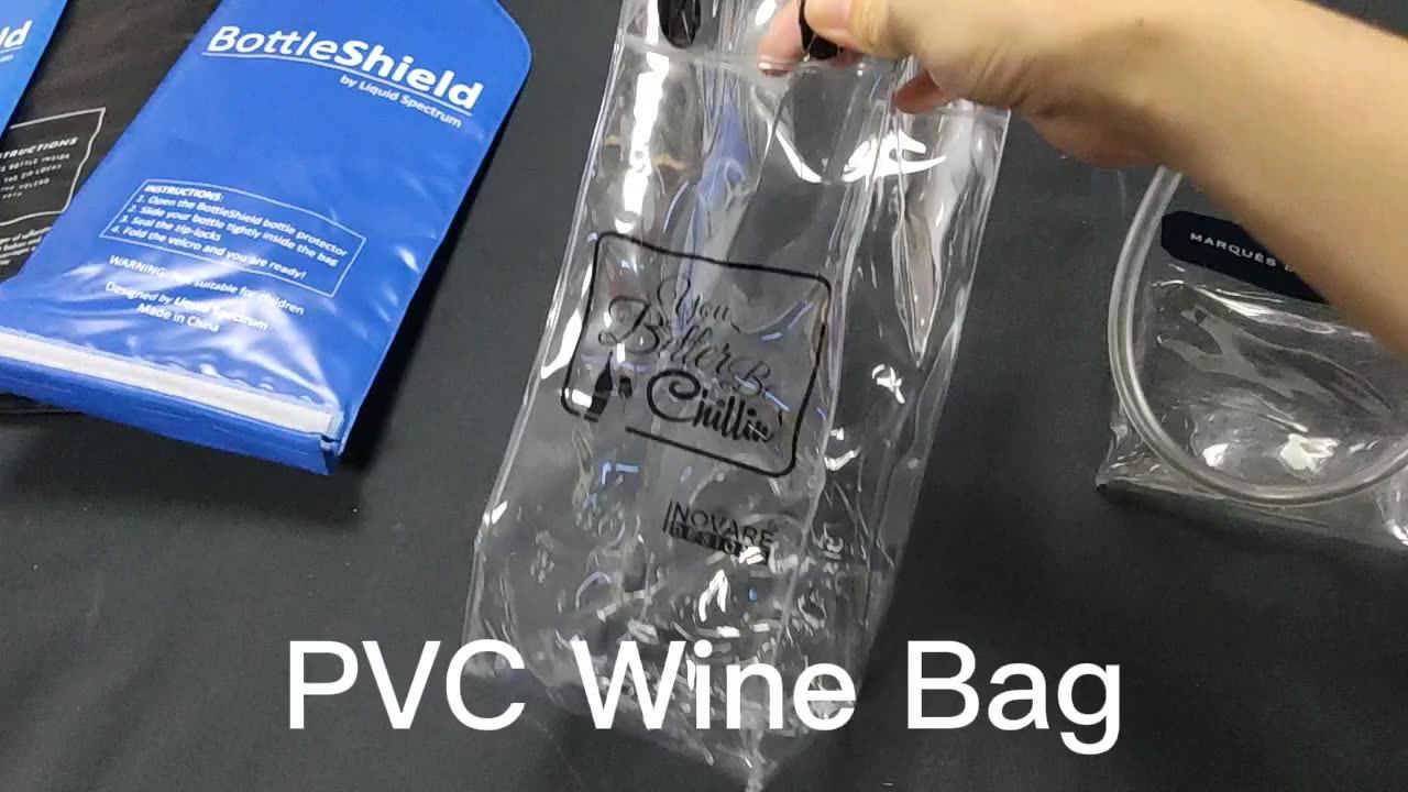 Customized Pvc Clear Plastic Wine Bags With Handle Buy Clear Wine Bag