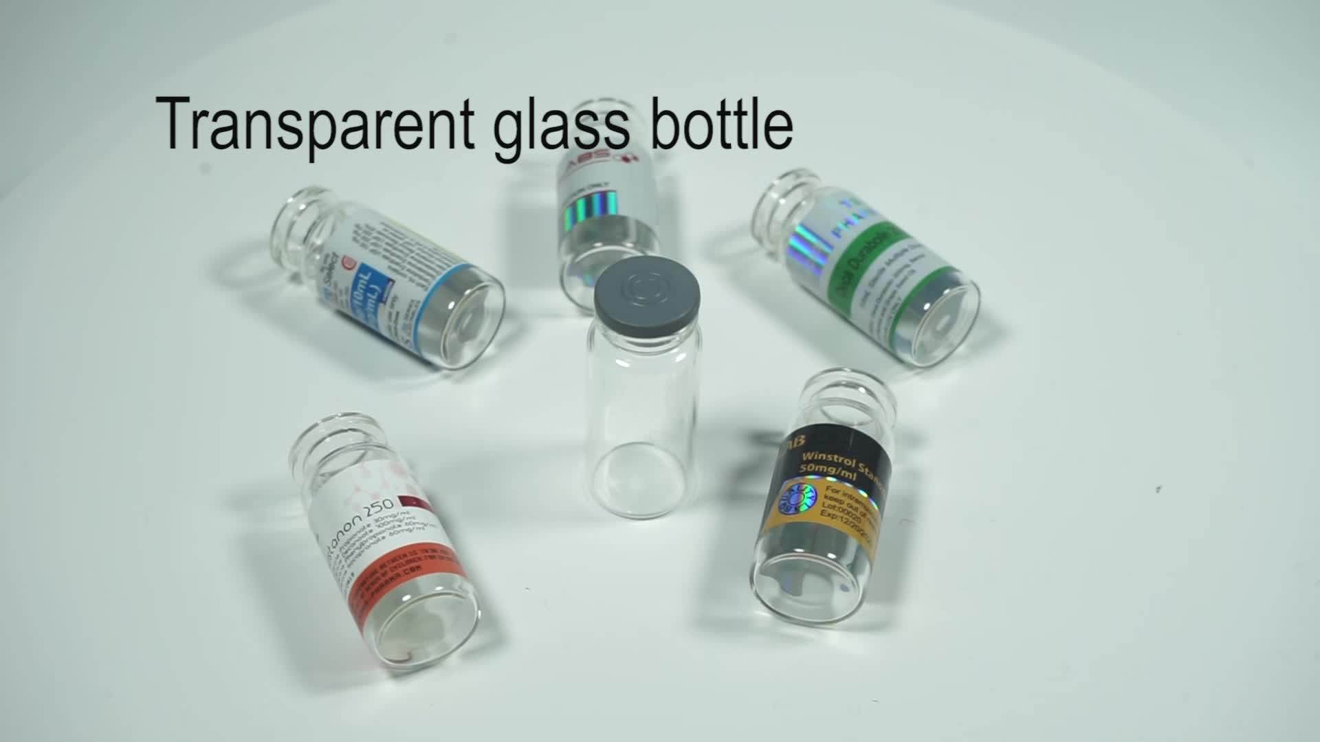 Brown Recycling Mini Hologram Glass Vial And Caps 10ml Pharmaceutical