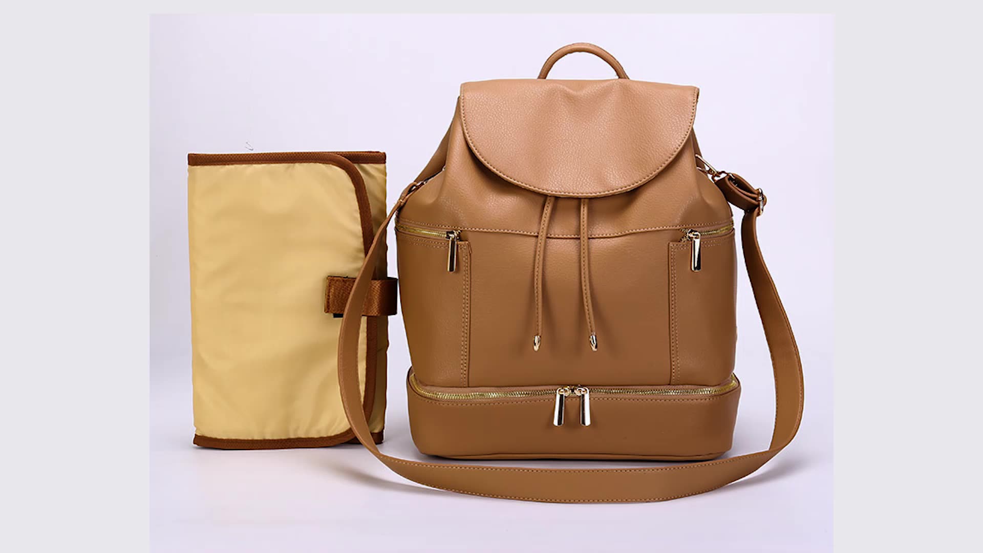 Designer Stylish Faux Leather Diaper Bag Backpack,Multifunction Baby