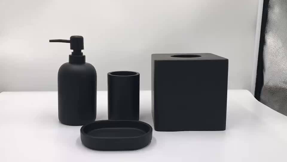 New Modern Luxury Bathroom Set Matte Black Bathroom Accessories Buy