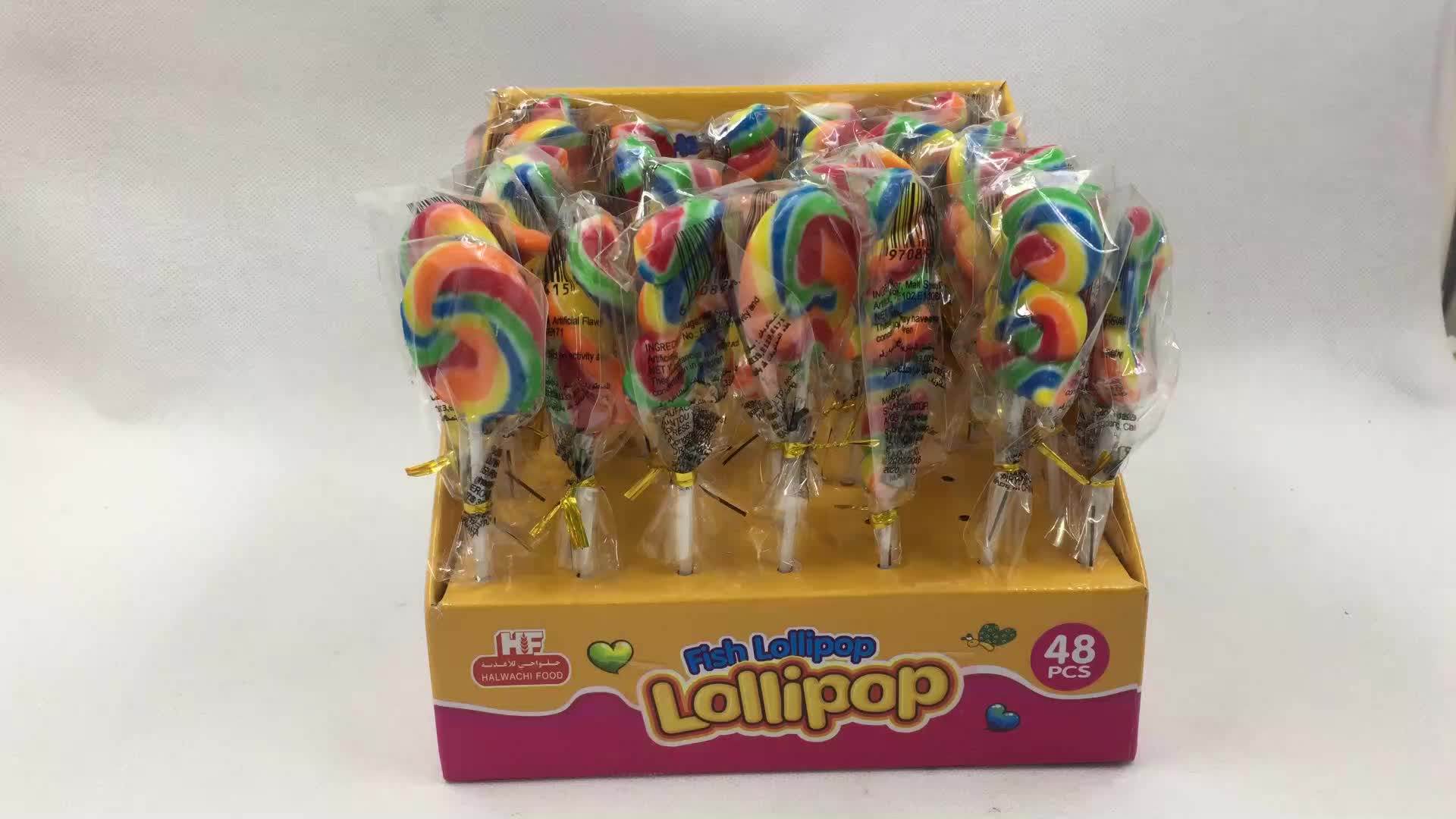 Handmade Colorful Hard Rolling Twist Stick Fruity Lollipop Wave Swirl