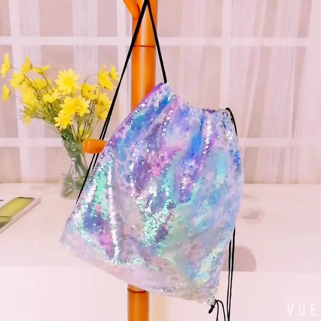Holographic Women Shoulder Evening Bag Sequin Canvas Drawstring Bags