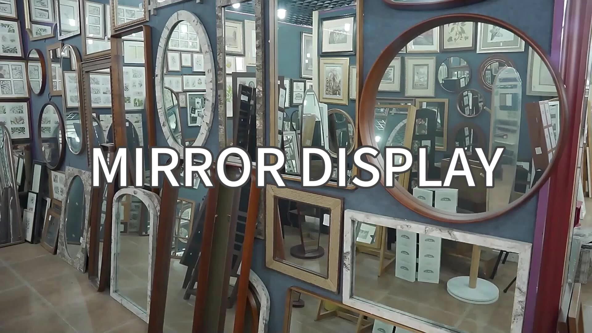 Custom Vintage Large Rectangle Solid Wooden Wall Mirror Wood Round