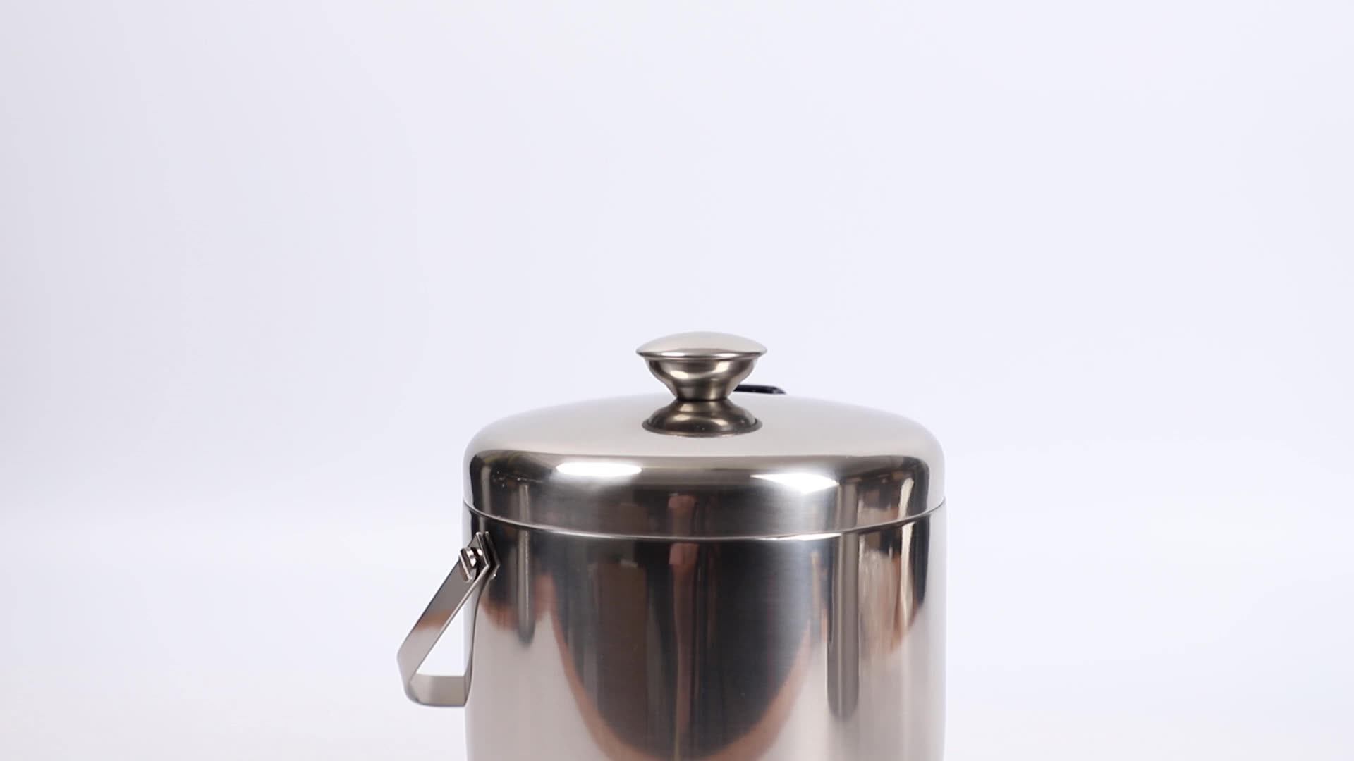 Insulated Stainless Steel Double Walled Ice Bucket With Lid Buy Wine