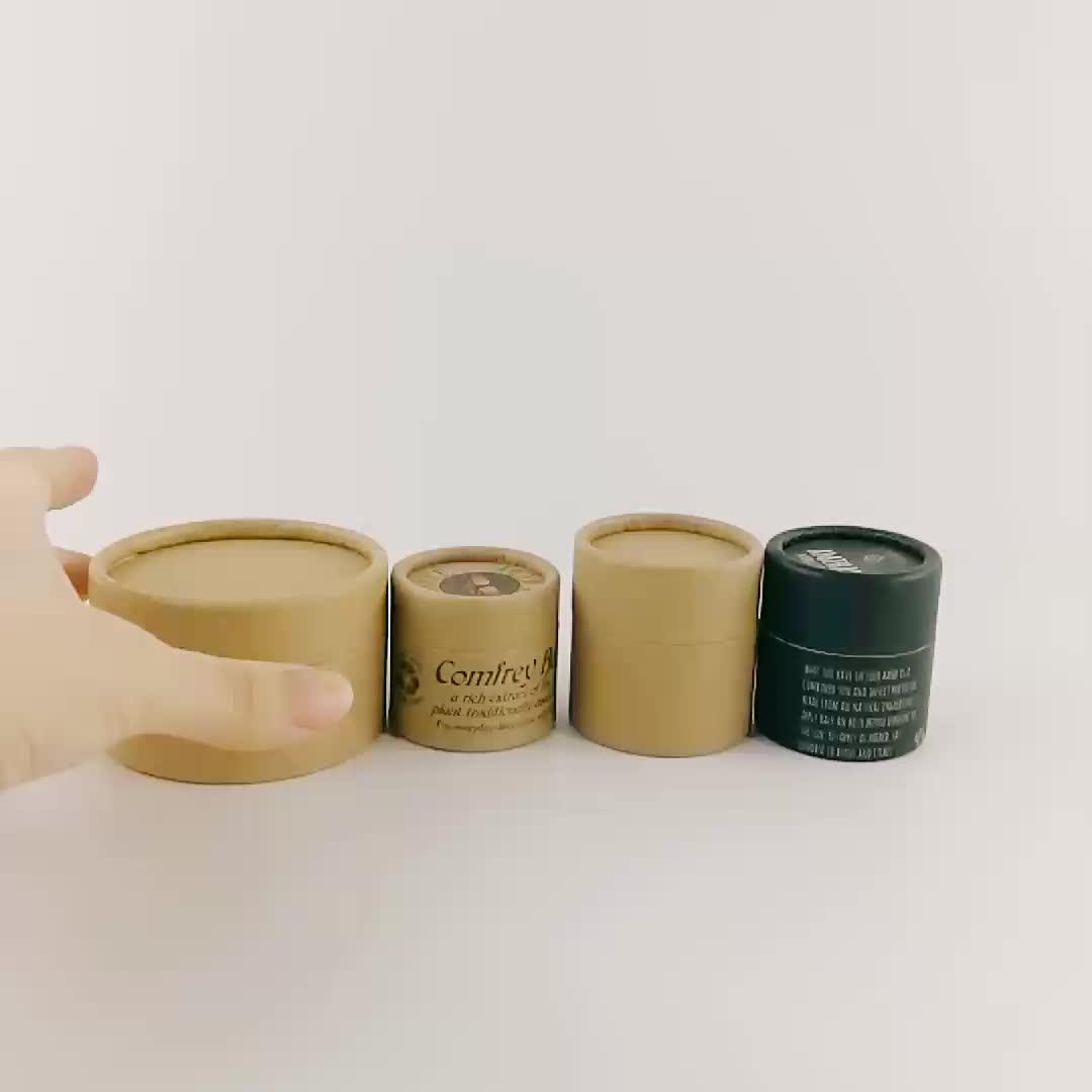 Eco Packaging Paper Jar Kraft Round Paper Cosmetic Tube For Lip Balm