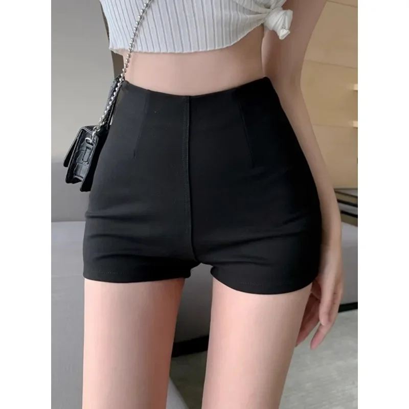2024 Black Leggings Women's Spring and Summer Outer Wear Safety Pants Tight Hip Wrap Pants Small Black Pants Disappear