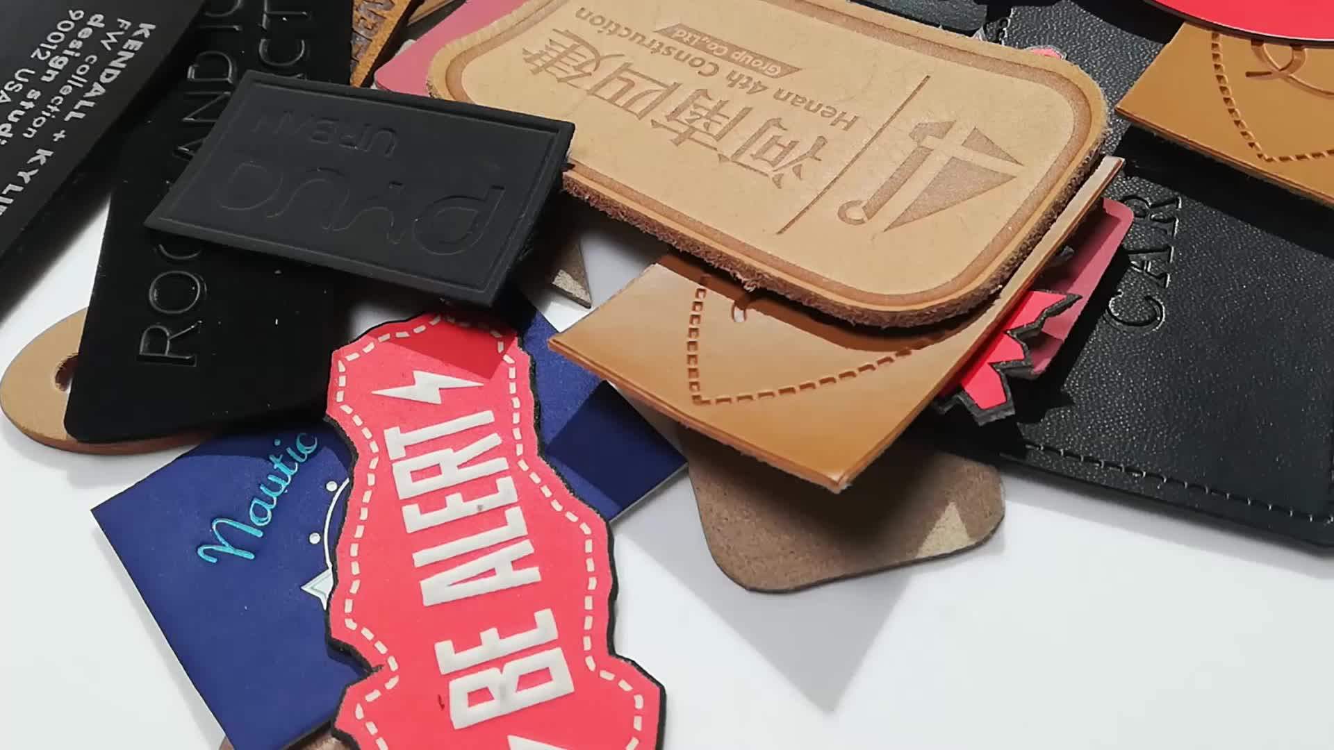 Fashion Decorative Label Embossed Leather Stickers Buy Embossed