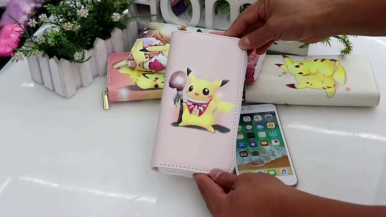 Pokemon Wallet Boys Girls Party supplies Anime Pikachu Figure Wallet Card Bag Coin Purse Children Christmas Gifts