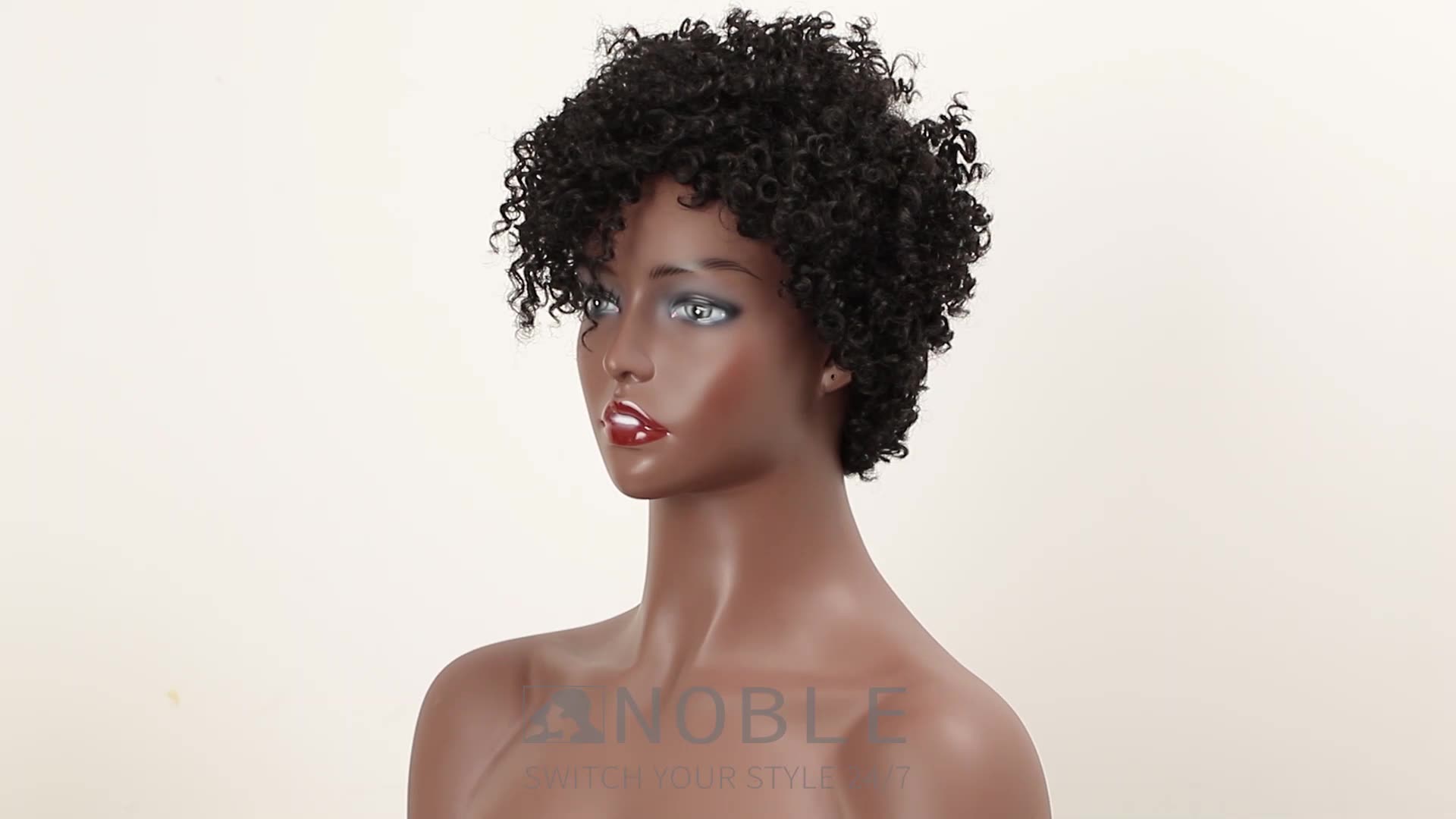 Noble Top Quality High Fiber Synthetic Curly Wig High Temperature Heat