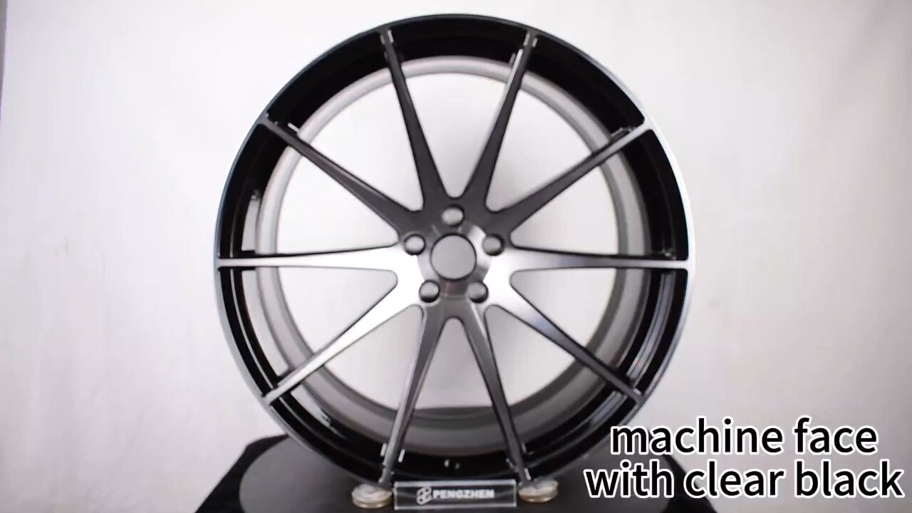 Pengzhen Concave Diamond Cut Multi Spoke Black 20 Inch Wheels for