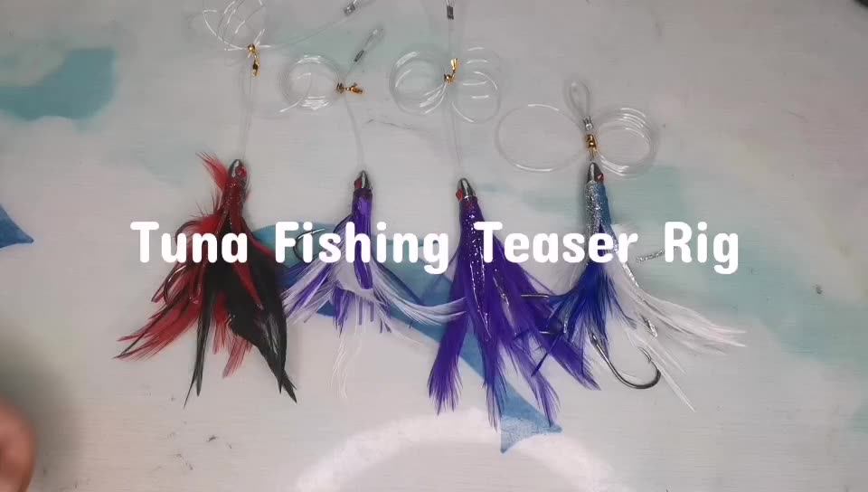 Newbility Tuna Fish Hook Rig Trolling Saltwater Sea Teaser Bird Big Game Fishing Lures Feather