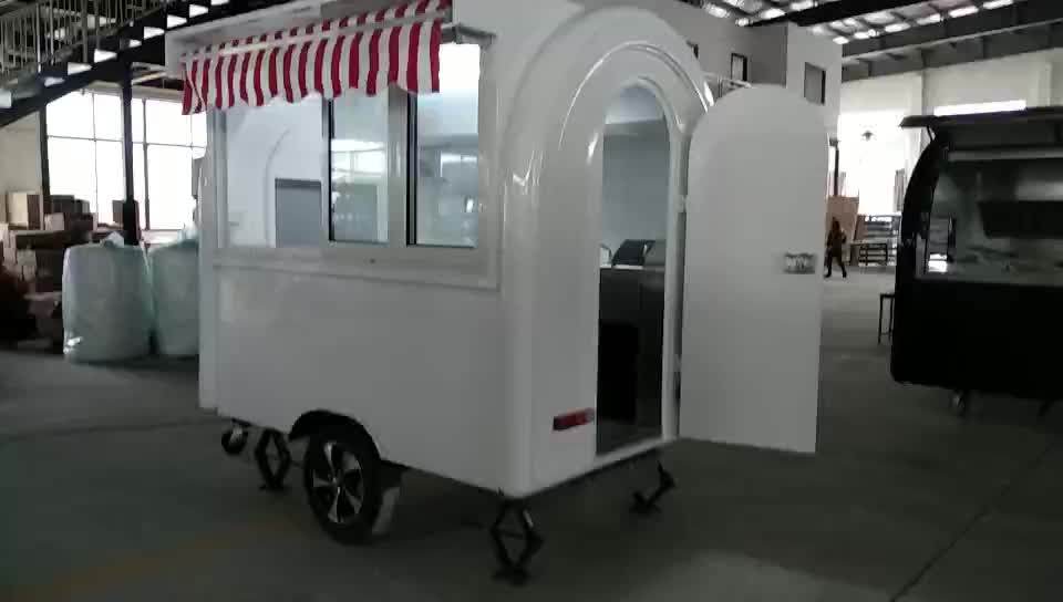 White Customized Mobile Kitchen Trailer With Canopy/ Ice Cream