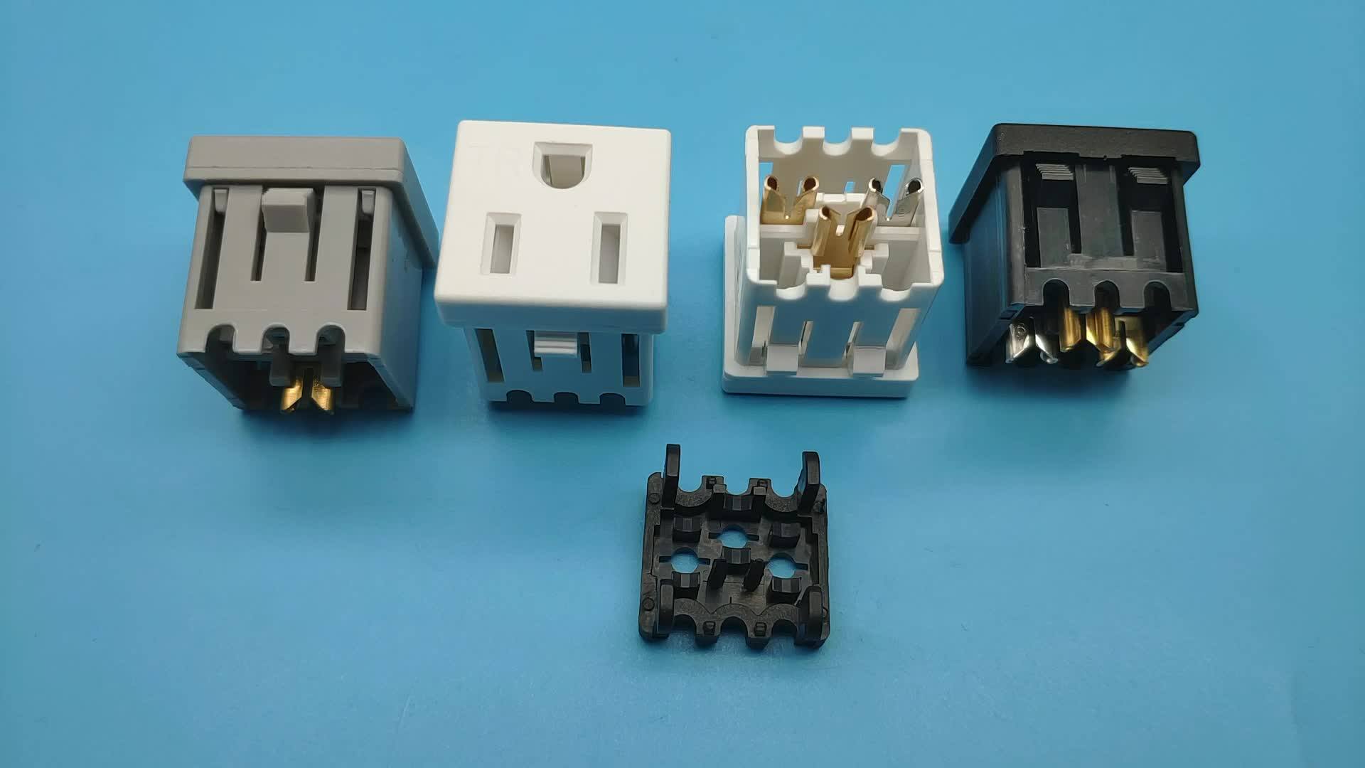 Nema 515r Awg14 Black Snap In Tamper Resistant Tr Receptacle Socket