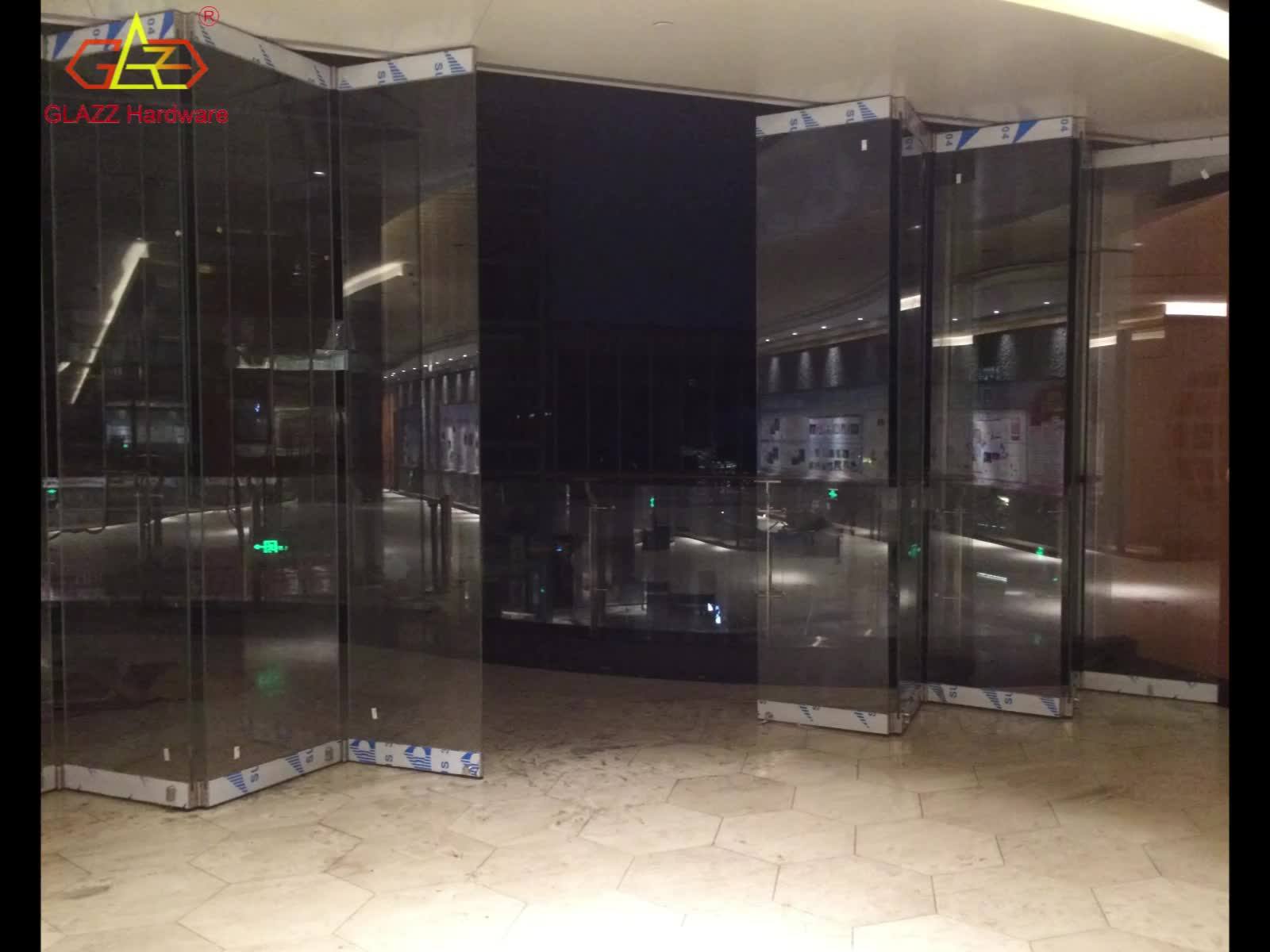 Interior Frameless Glass Partition Folding Door Frameless Glass Bifold Door Sliding Accordion