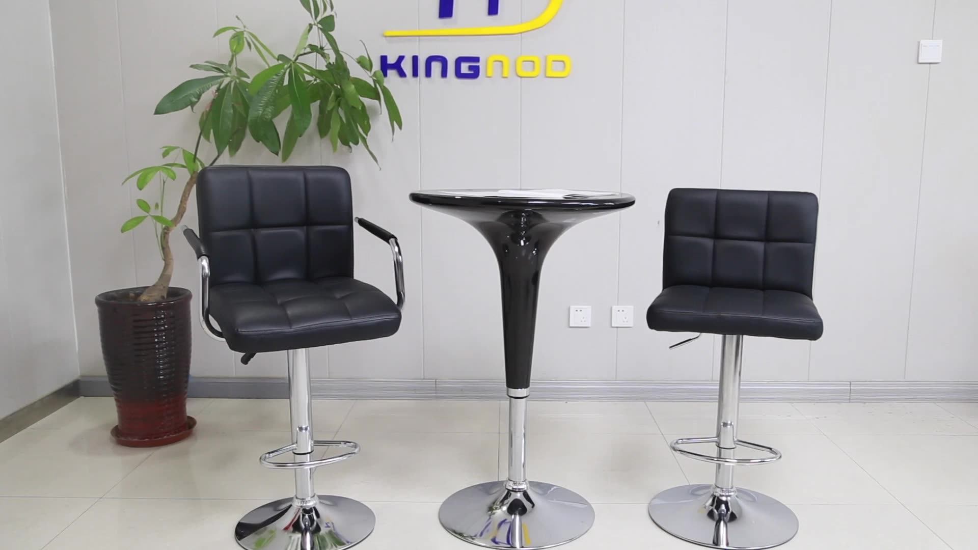 Classic Design Popular Nordic Leather Dining Chair Pu Bar Stool Swivel