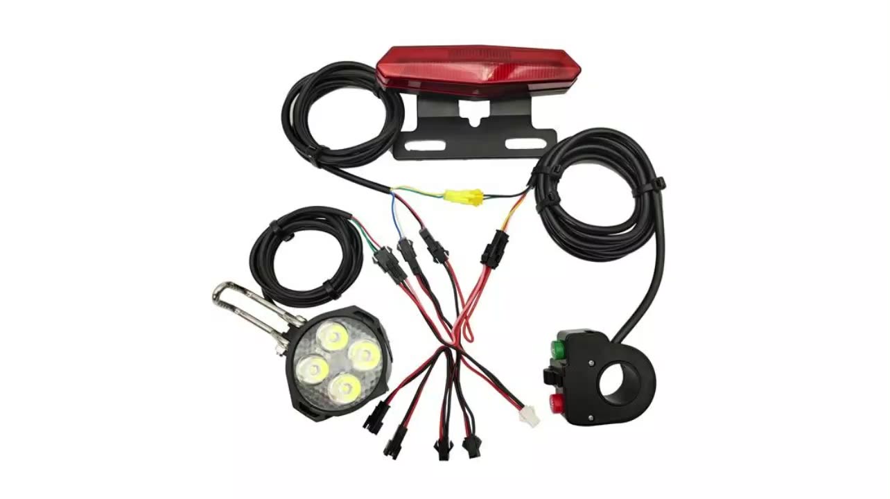 24v 36v 48v 60v Universal Voltage Wd07c Ebike Headlight Rear Lights