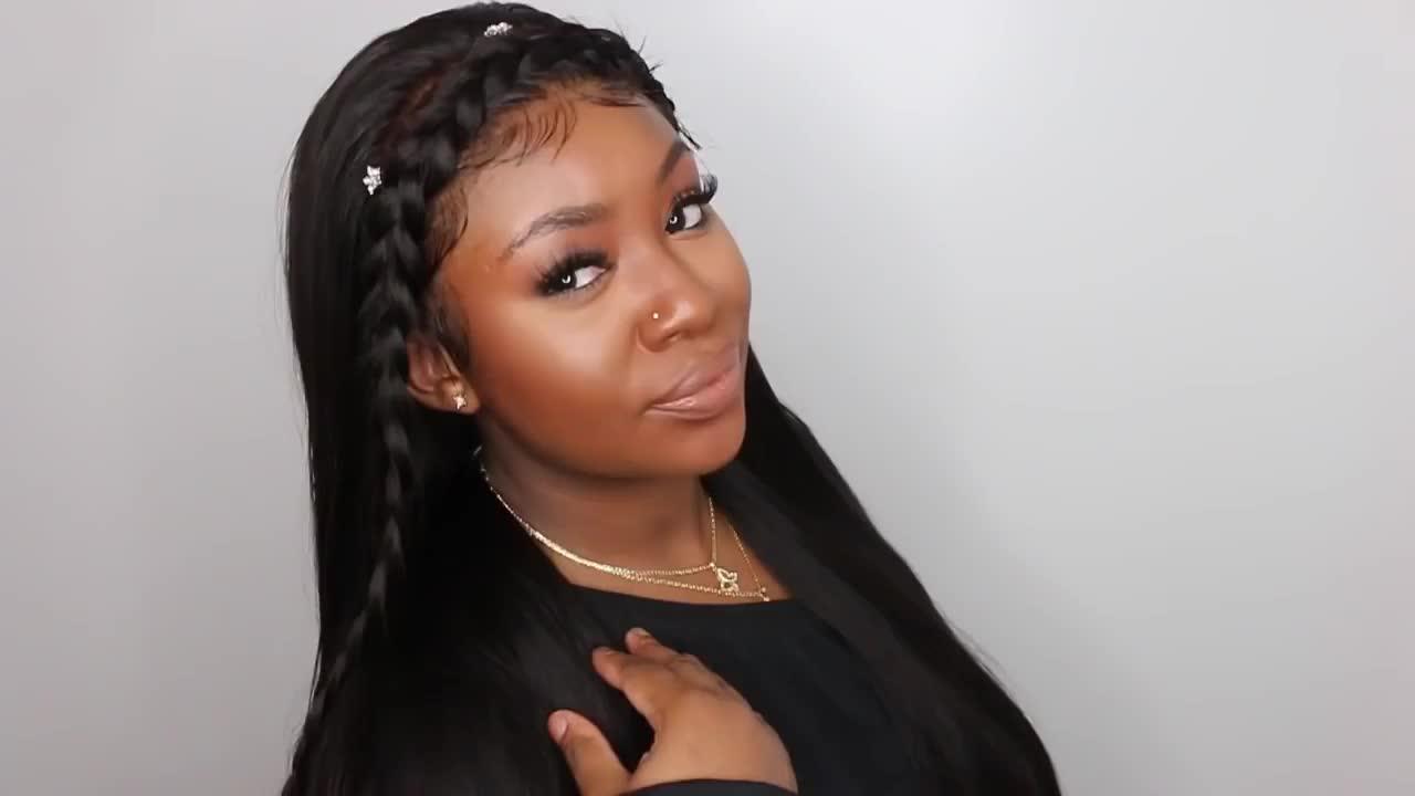 New Deep Bleached Knots Elastic Band Deep Parting Lace Frontal Wig