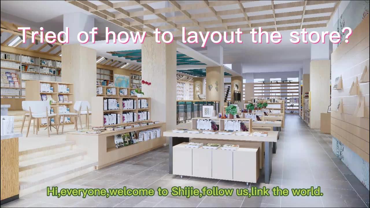 Modern School Library Display Rack Bookshelf Set Customized Wooden Sliding Bookcases Library