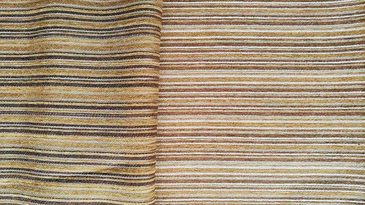 Yellow Lurex Yarn Dyed Jacquard Woven Dobby Stripe Viscose / Polyester