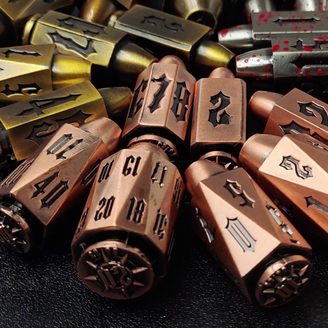 New Hot Polyhedral Seven Bullets Dice Set Tabletop Board Game Rpg Dice