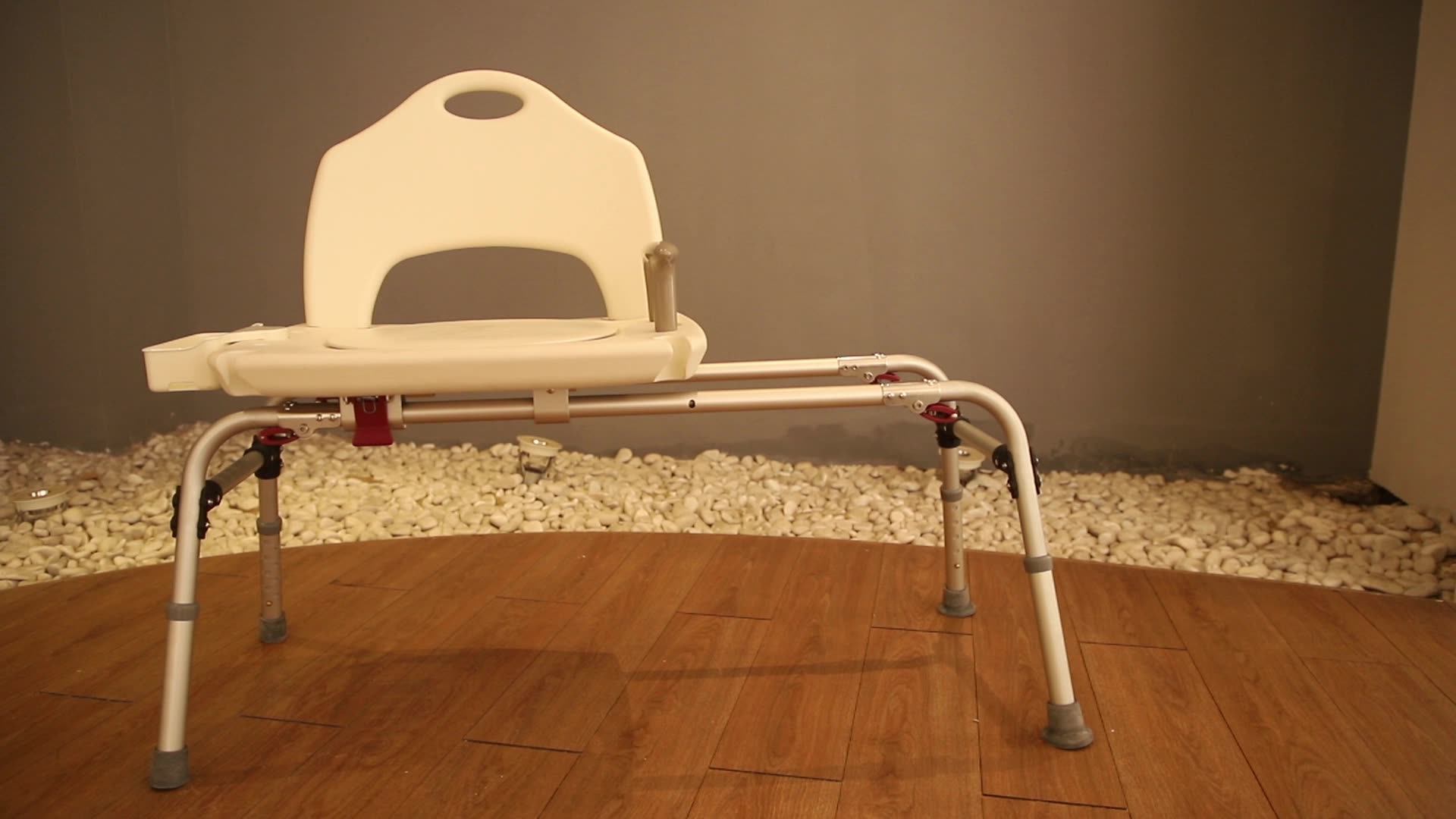 Foldable Sliding Transfer Bench Aluminum Bathtub Shower Chairs Height
