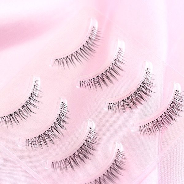 Moon Princess Lông mi giả N012 Tự nhiên Chữ thập ngắn Nửa mắt Lông mi giả Mới Hot Handmade Sharp Mẹo - Lông mi giả mi giả gân trong tự nhiên