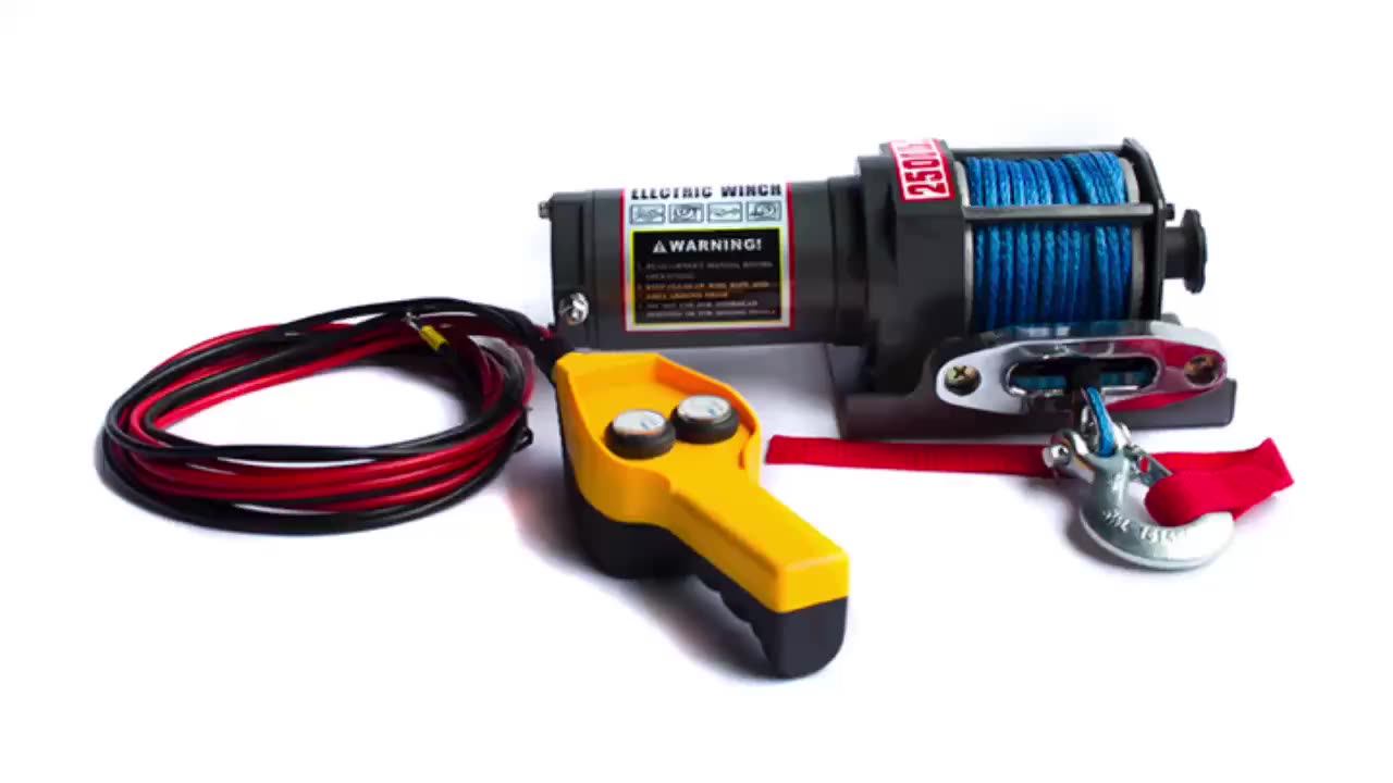 2500lb 12v Dc Electric Winch For Car/jeep/truck With Synthetic Rope