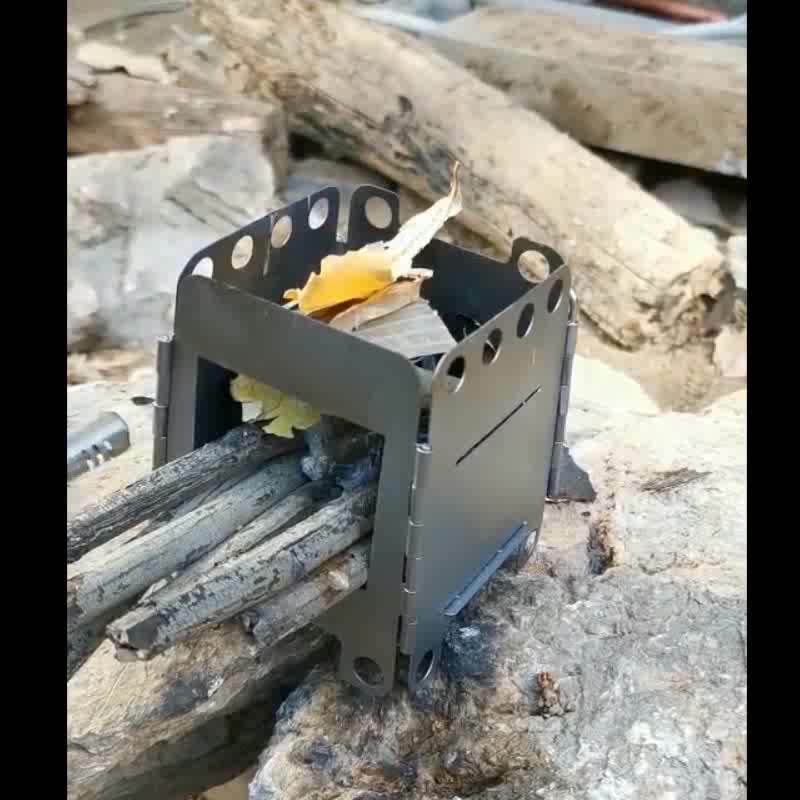 Portable Ultralight Mini Outdoor Stove Titanium Folding Pocket Stove