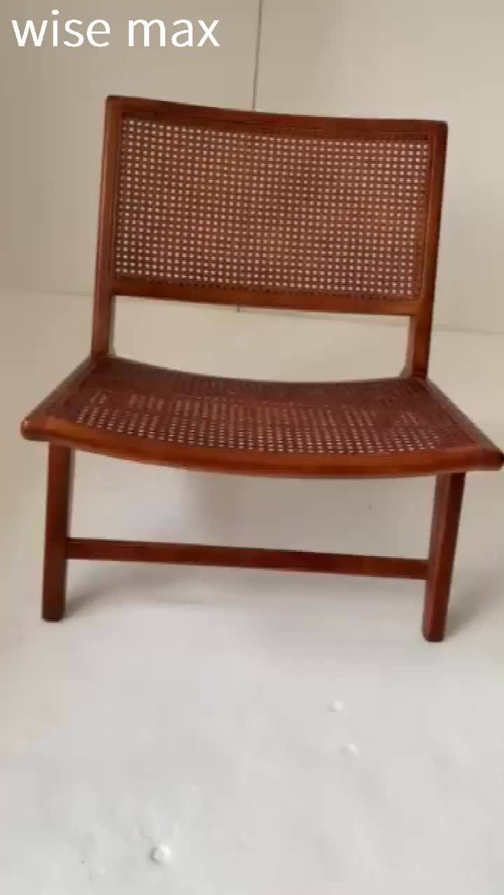 Antique Style Solid Wood Lounge Rattan Chair Vintage bing Fauteuil