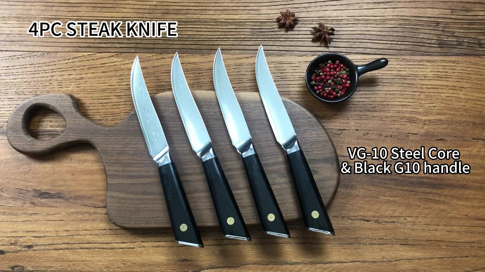 Best Damascus 67 Layer Kitchen Knife Set Kitchen Steak Knife Set Custom