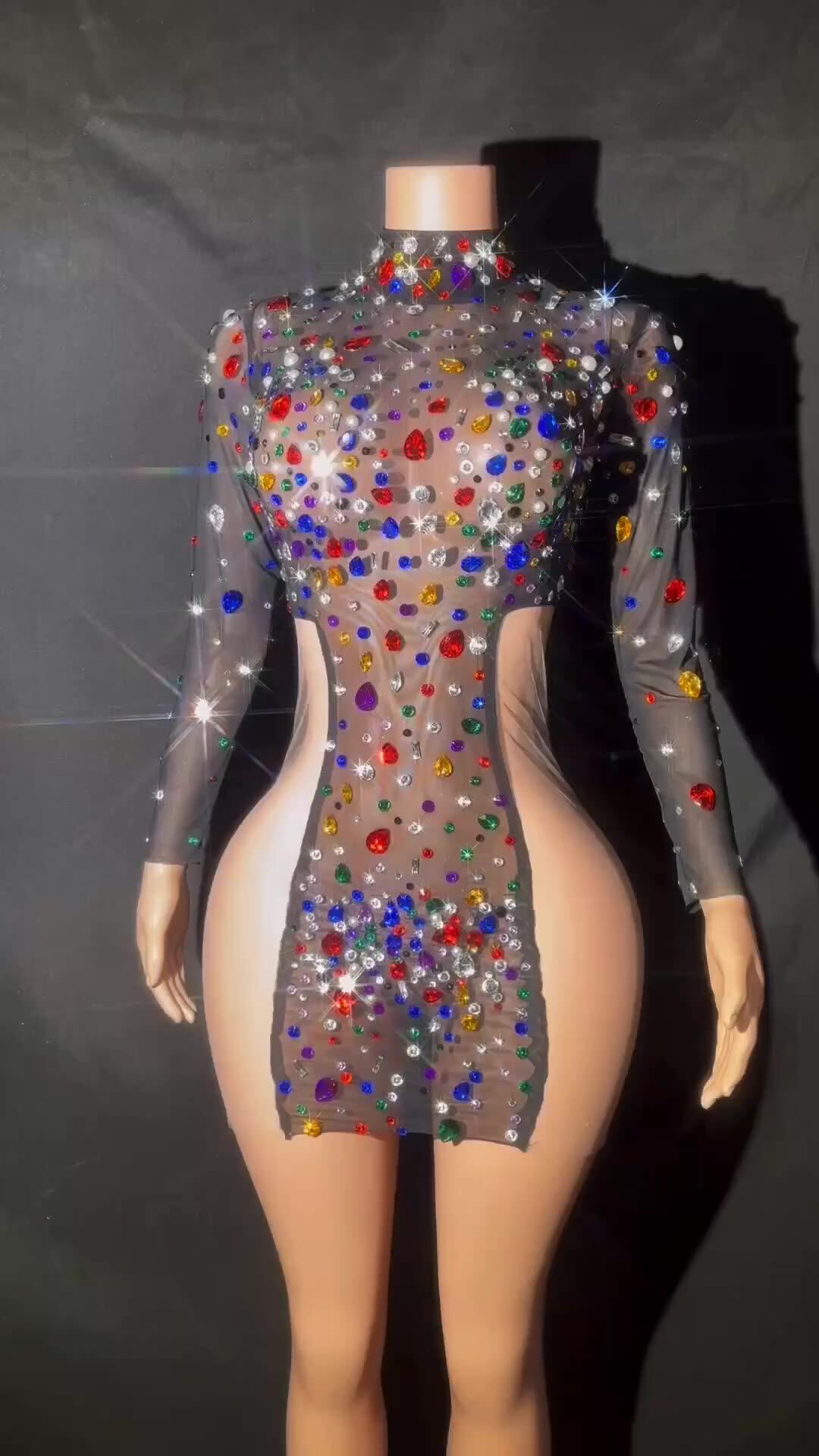 Novance Y3621 Womens Clothing Wholesale Sexy Mesh Dress With