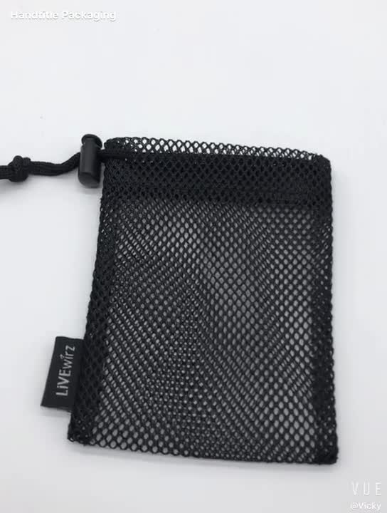 Custom Drawstring Mesh Pouch/black Small Nylon Mesh Drawstring Bag
